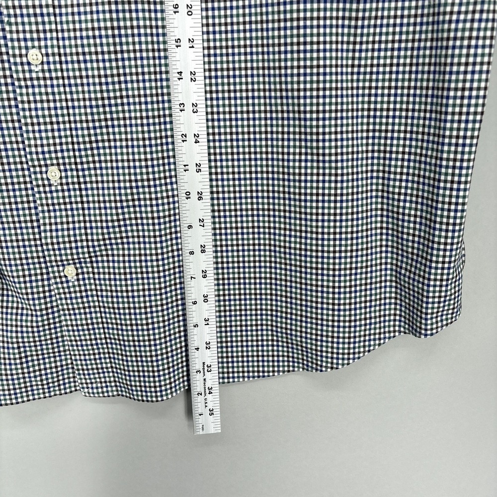 Ralph Lauren Shirt Mens Big 3X Blue Green Check Button Down Long Sleeve Stretch - Picture 11 of 14